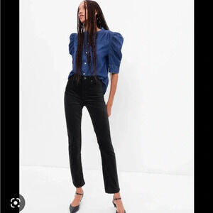 GAP HIGH RISE SLIM VELVET PANTS